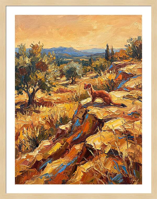 Stoat In The Mediterranean Landscape