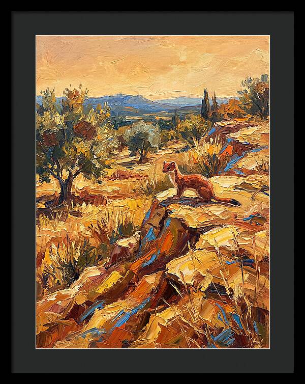 Stoat In The Mediterranean Landscape