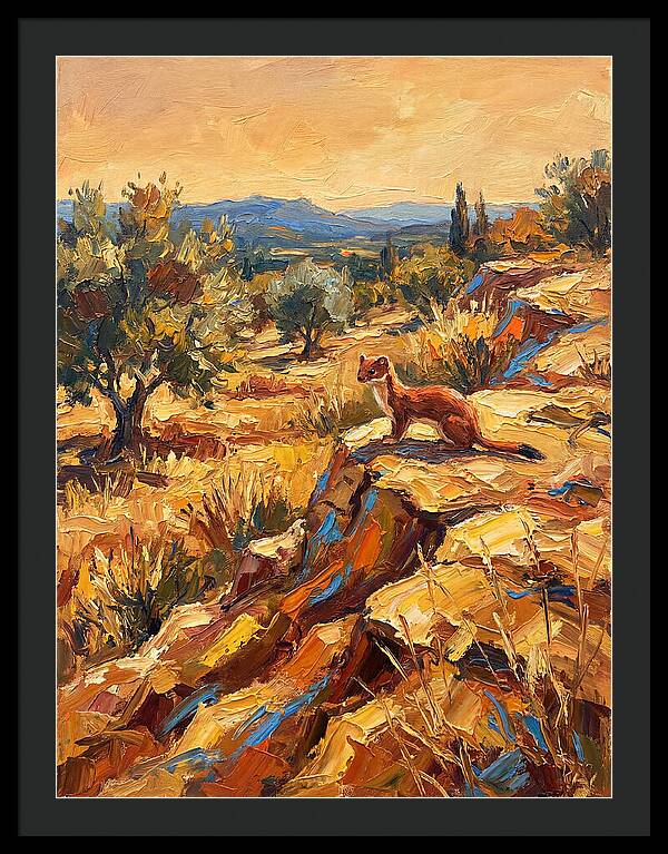 Stoat In The Mediterranean Landscape