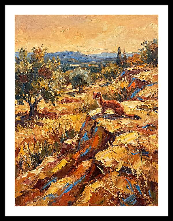 Stoat In The Mediterranean Landscape