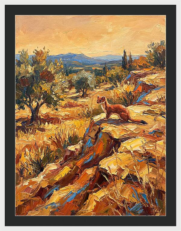 Stoat In The Mediterranean Landscape