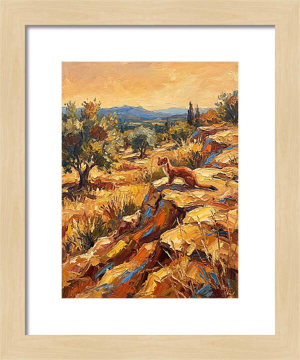 Stoat In The Mediterranean Landscape