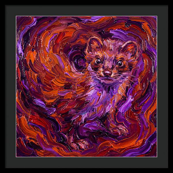 Stoat In Vibrant Swirls