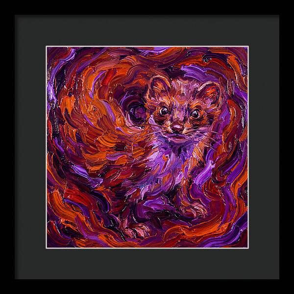 Stoat In Vibrant Swirls