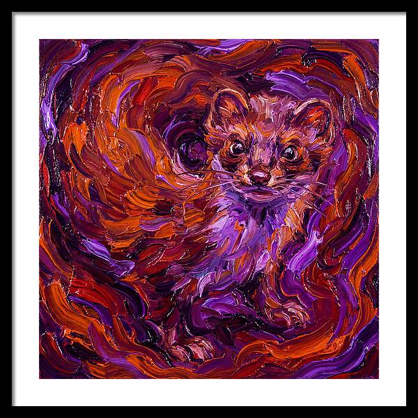 Stoat In Vibrant Swirls