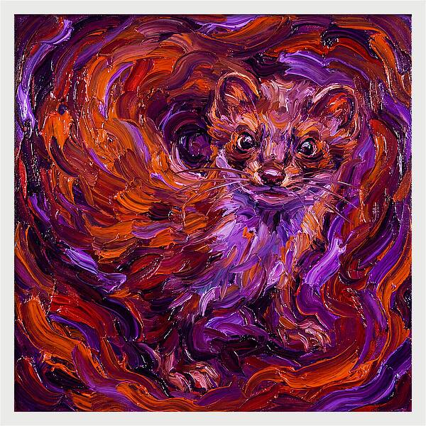 Stoat In Vibrant Swirls