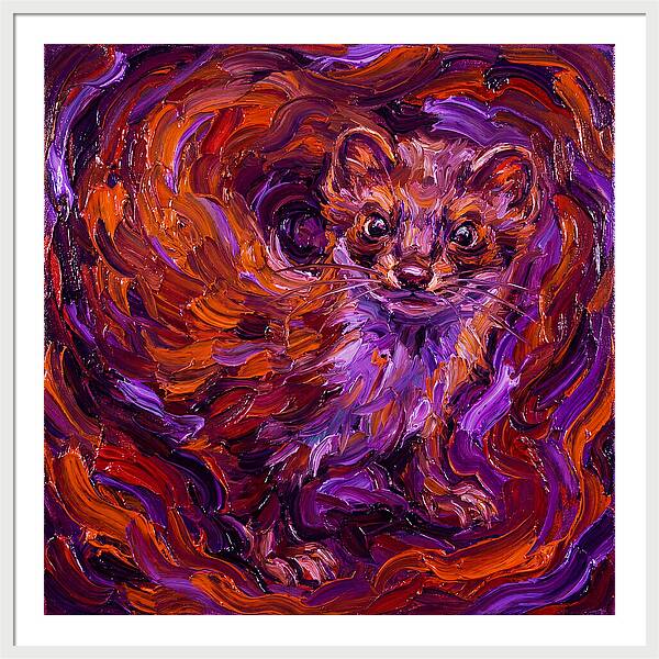 Stoat In Vibrant Swirls
