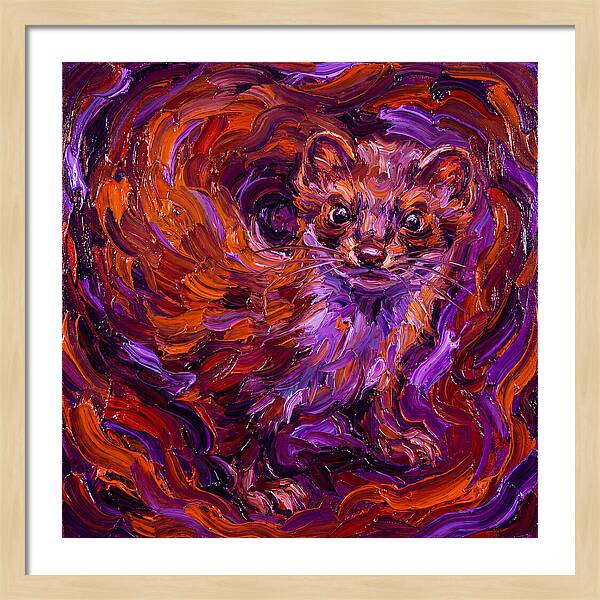 Stoat In Vibrant Swirls