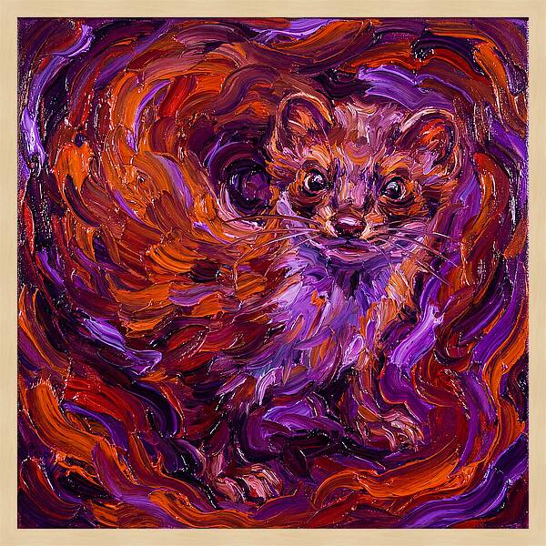 Stoat In Vibrant Swirls