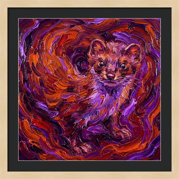 Stoat In Vibrant Swirls