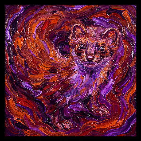 Stoat In Vibrant Swirls