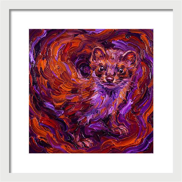 Stoat In Vibrant Swirls