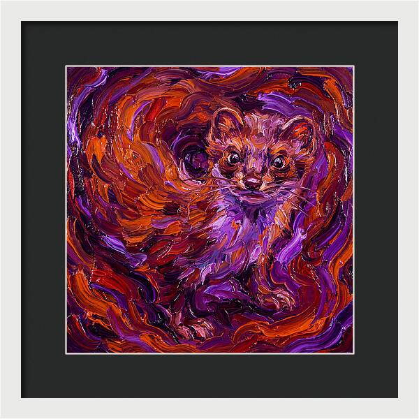 Stoat In Vibrant Swirls