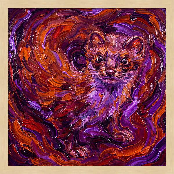 Stoat In Vibrant Swirls