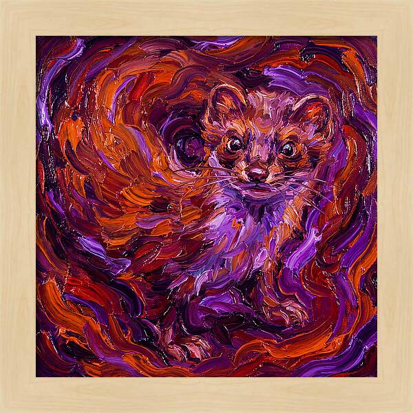 Stoat In Vibrant Swirls