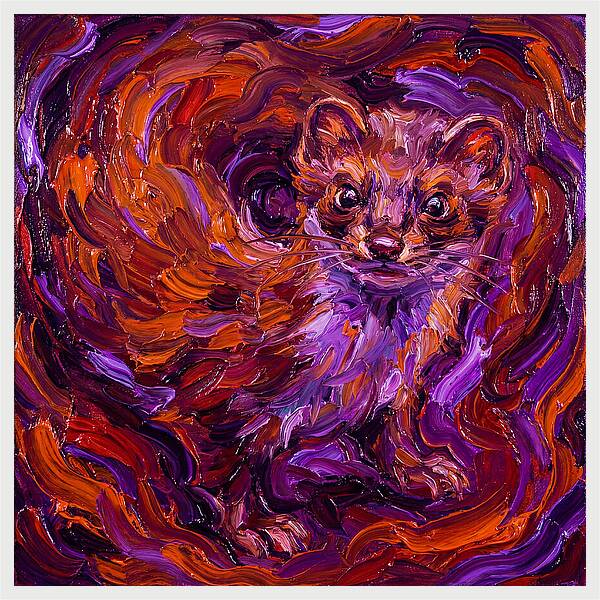 Stoat In Vibrant Swirls