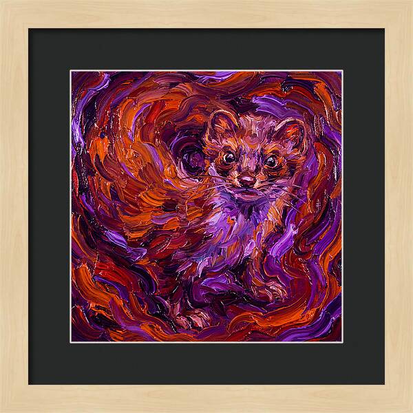 Stoat In Vibrant Swirls