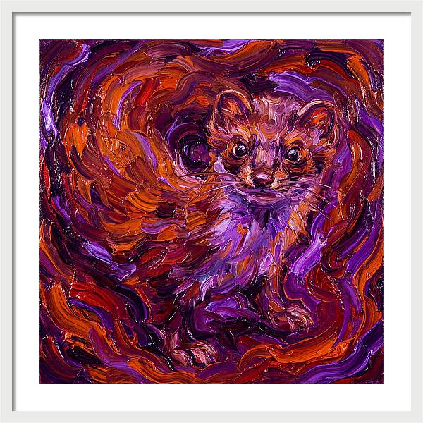 Stoat In Vibrant Swirls