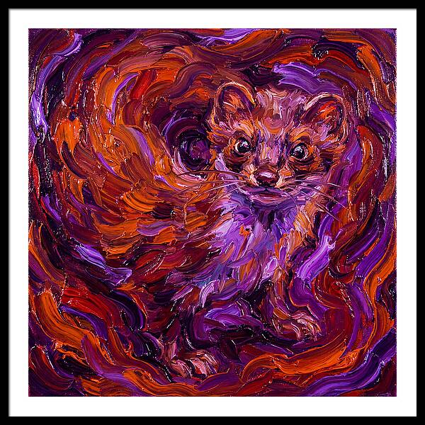 Stoat In Vibrant Swirls