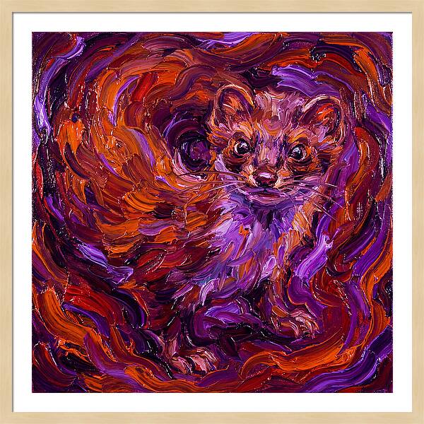 Stoat In Vibrant Swirls