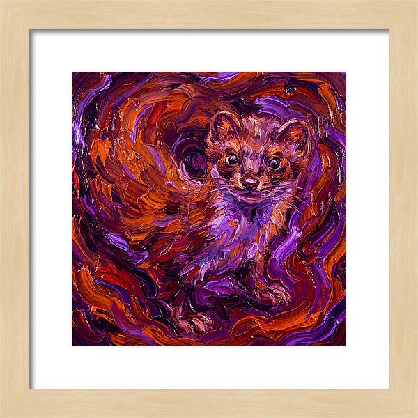 Stoat In Vibrant Swirls