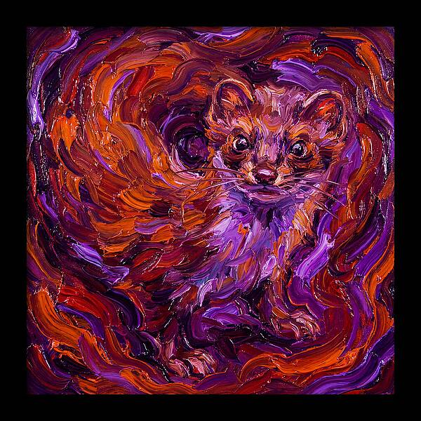 Stoat In Vibrant Swirls