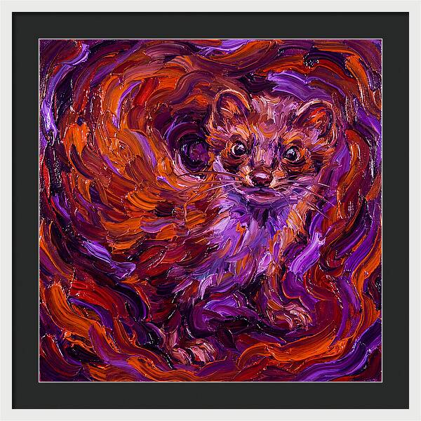 Stoat In Vibrant Swirls