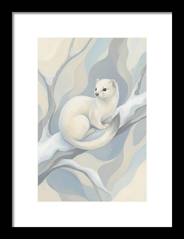 Stoat In Winter White Coat