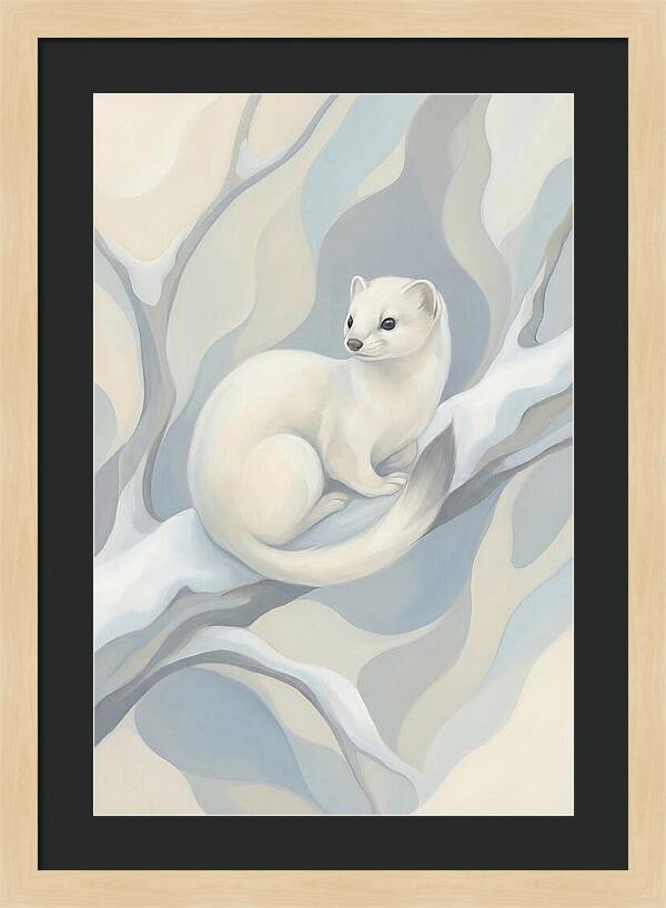 Stoat In Winter White Coat