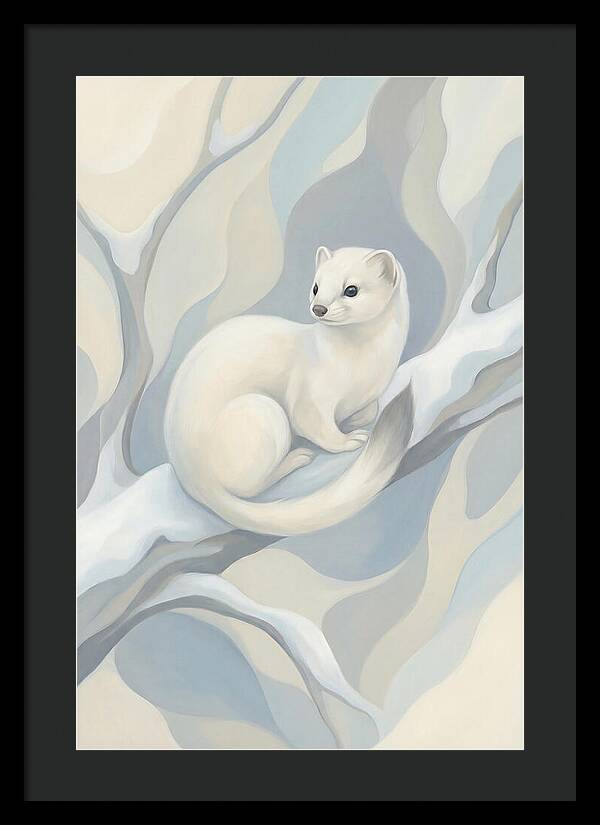 Stoat In Winter White Coat
