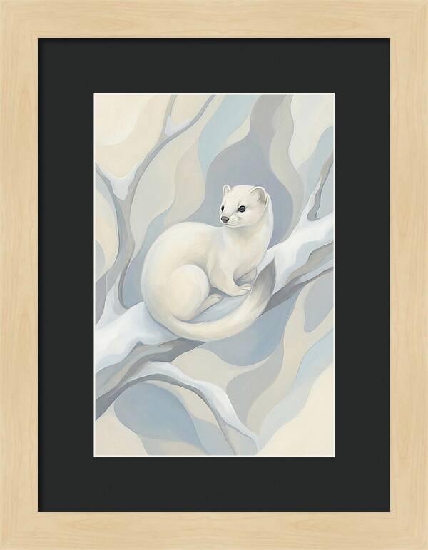 Stoat In Winter White Coat