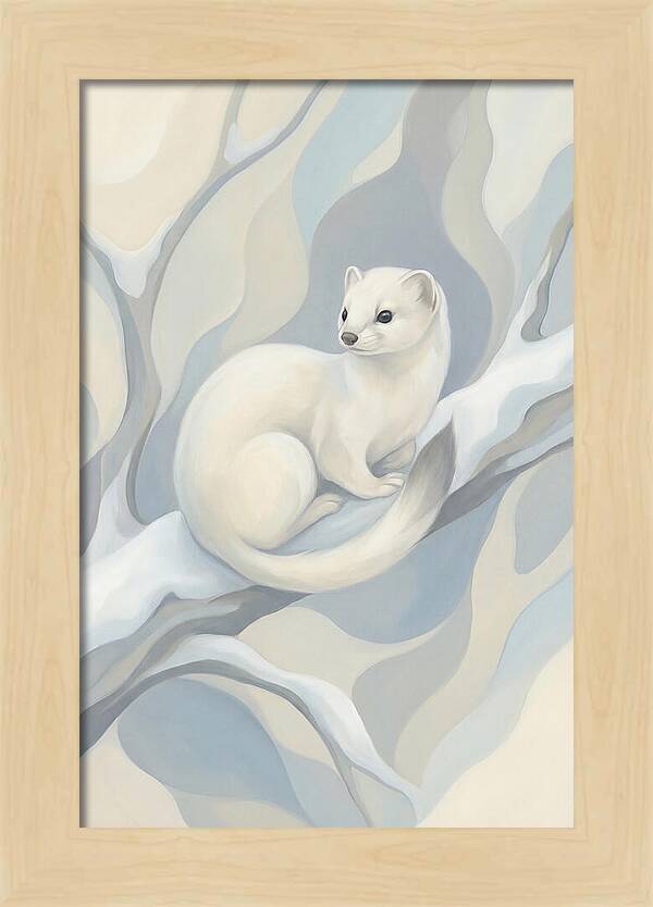 Stoat In Winter White Coat