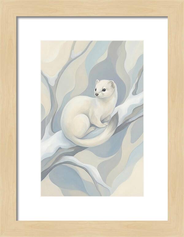 Stoat In Winter White Coat