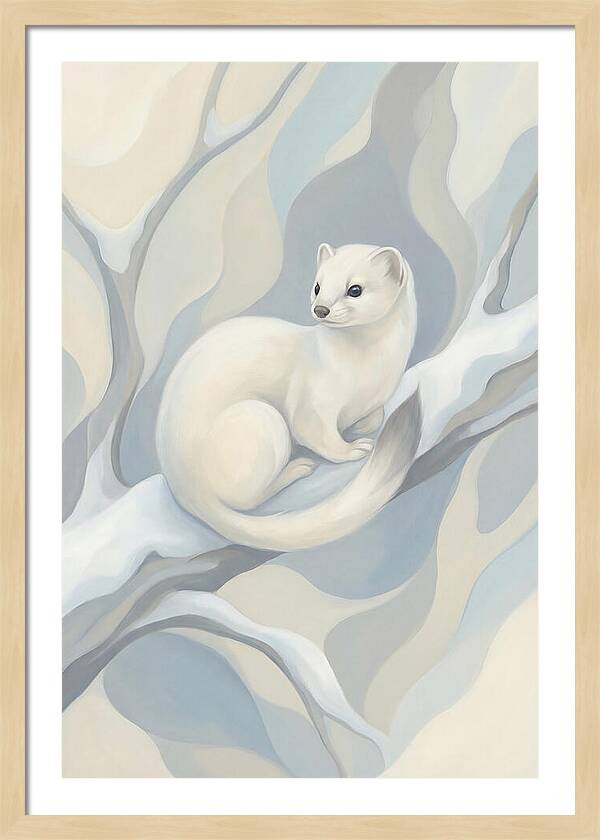 Stoat In Winter White Coat