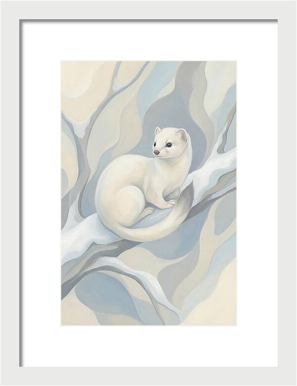 Stoat In Winter White Coat