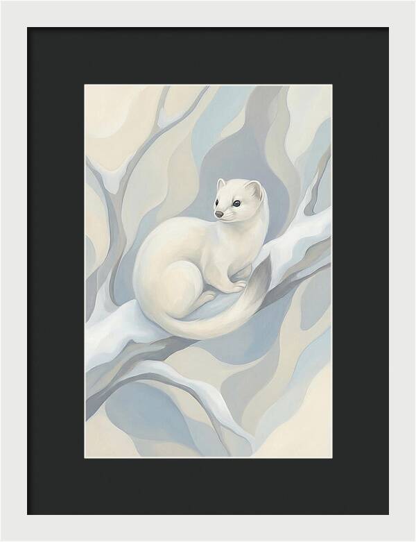Stoat In Winter White Coat