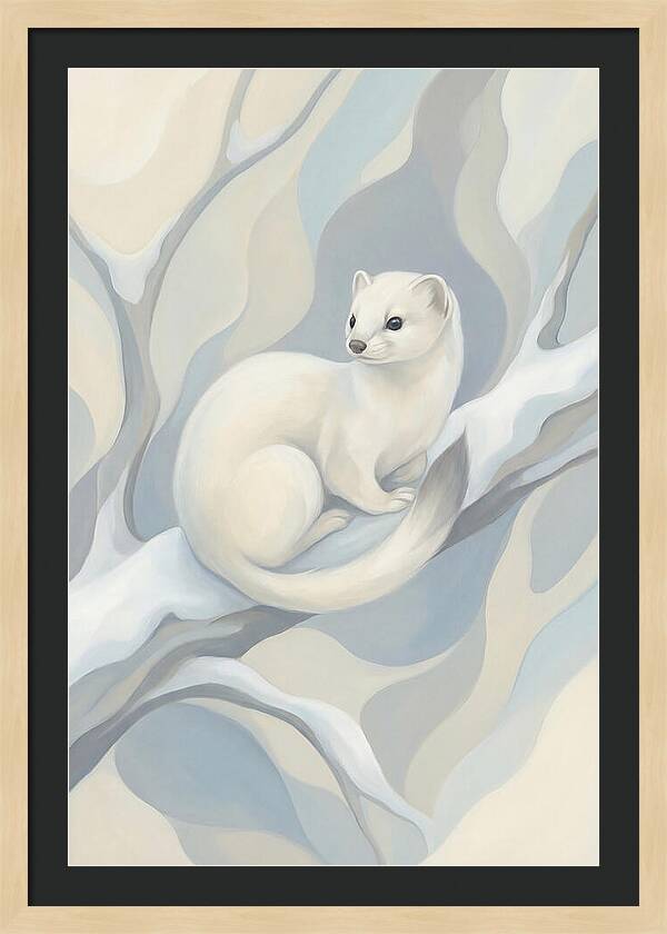 Stoat In Winter White Coat