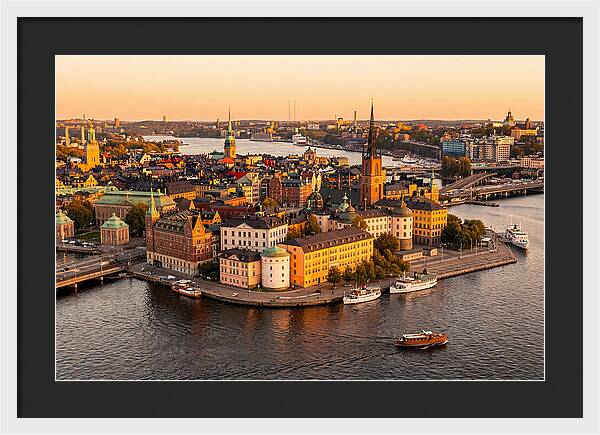 Stockholm Skyline At Golden Hour
