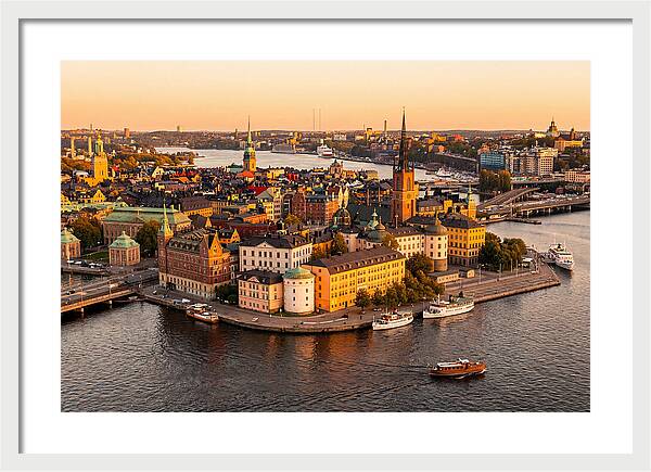 Stockholm Skyline At Golden Hour