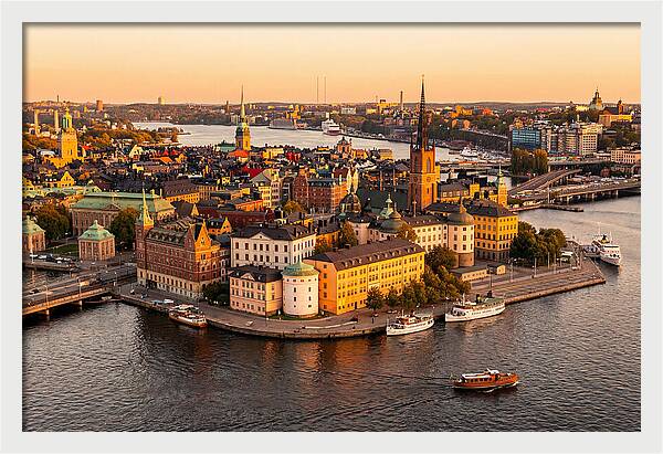 Stockholm Skyline At Golden Hour