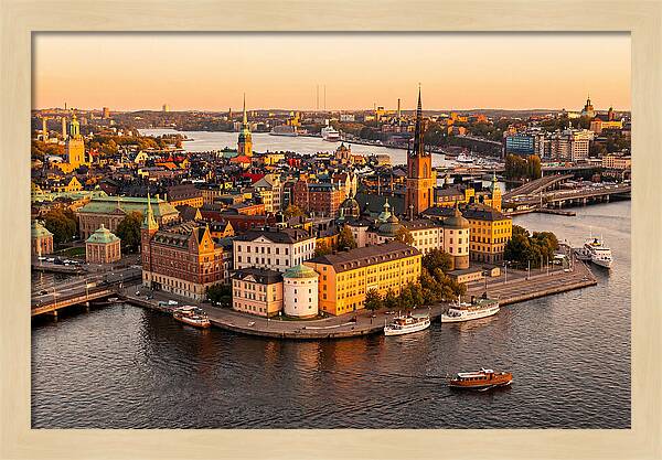 Stockholm Skyline At Golden Hour