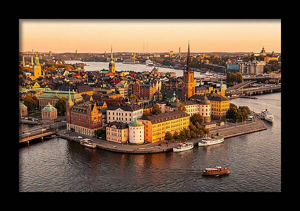 Stockholm Skyline At Golden Hour