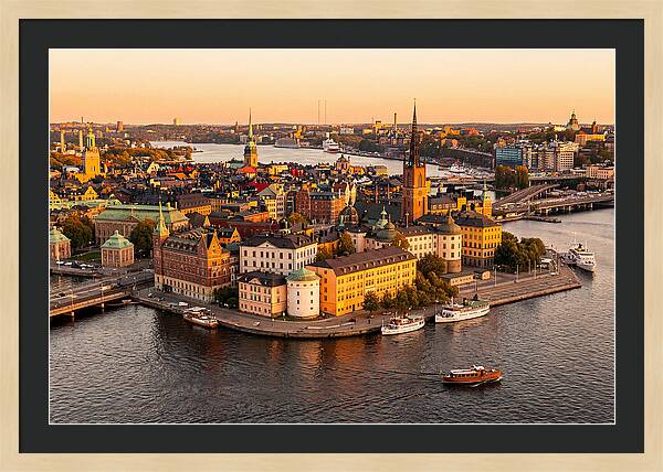 Stockholm Skyline At Golden Hour