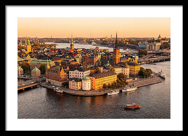 Stockholm Skyline At Golden Hour