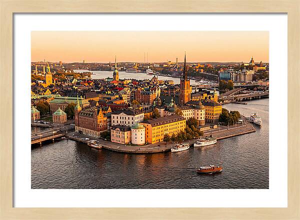 Stockholm Skyline At Golden Hour