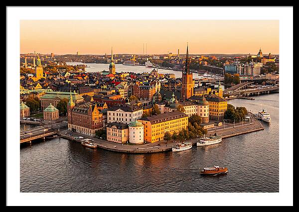 Stockholm Skyline At Golden Hour