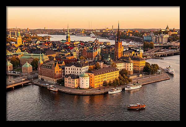 Stockholm Skyline At Golden Hour
