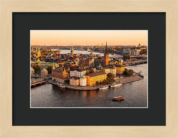 Stockholm Skyline At Golden Hour