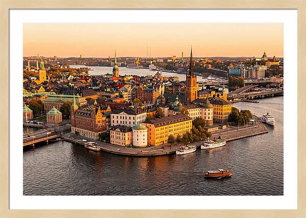 Stockholm Skyline At Golden Hour