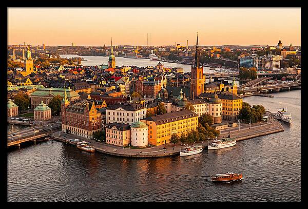 Stockholm Skyline At Golden Hour